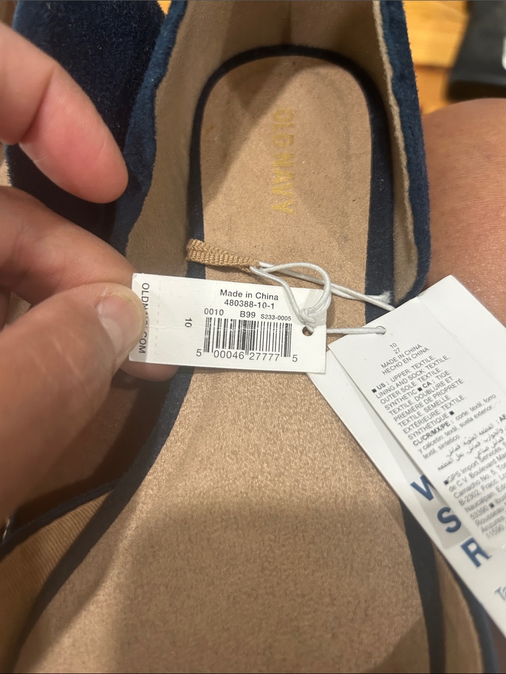 Old Navy Faux suede Navy Pointed D'Orsay Flats - Picture 3 of 9
